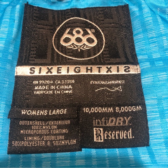 686 Infidry Jacket Womens size Large Blue and Black - Picture 5 of 11